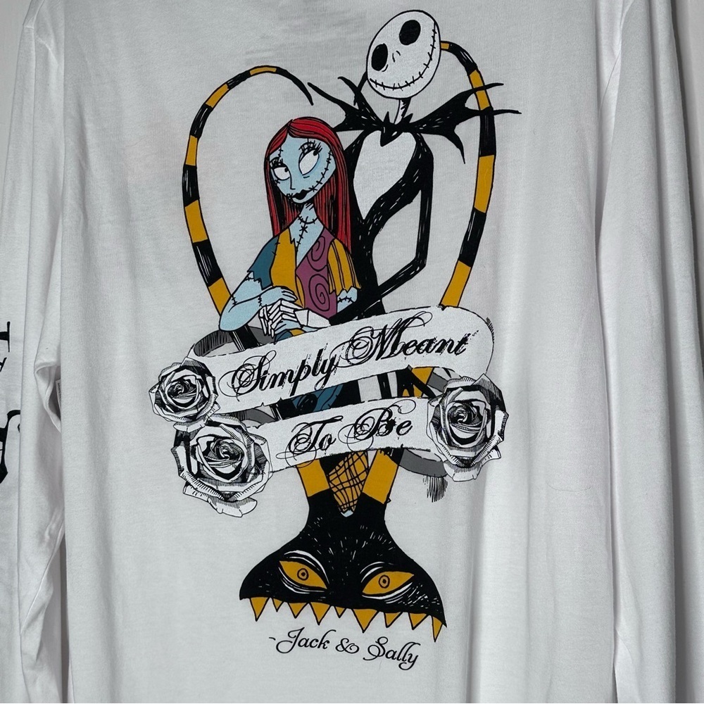 Disney Parks Long Sleeve Jack & Sally Tee Shirt M - Picture 4 of 6